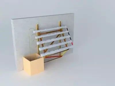 Hydroponics stands tilted wall 3D model