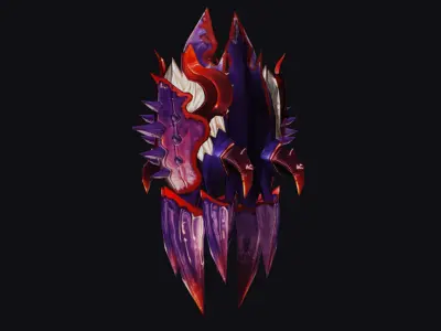 Claw Hand Alien Pink Claws Glove Blade Cutting Edged Wedge Low-poly 3D model