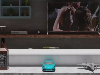 Living Room and Collectible items 3D model