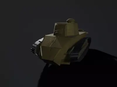 Renault FT 17 WW1 Tank Game Ready PBR 3D Model Low-poly 3D model