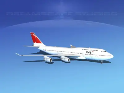 Boeing 747-400 Northwest Airlines 2 3D model
