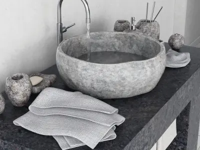 Stone collection bathroom 3D model