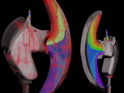 Pony Axe PBR Low-Poly Game READY Low-poly 3D model