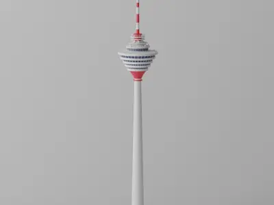 Malaysia Kuala Lumpur Tower Landmark Low-poly 3D model