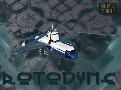 Rotodyne 3D model helicopter Low-poly 3D model