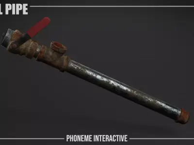 Rusty Metal Pipe - Game Ready Prop with 4K PBR Textures Free low-poly 3D model