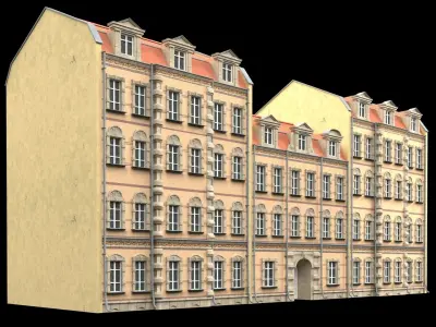 Modular Historicism tenement house Low-poly 3D model