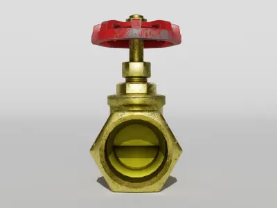 Bronze valve Free low-poly 3D model