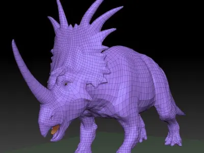 Styracosaurus triceratops dinosaur Low-poly 3D model