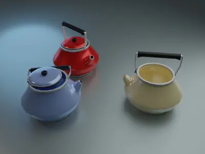 Kettle tea Free low-poly 3D model
