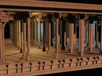 south indian Dravidian temple architecture 3D model