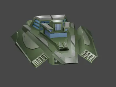 Destroyer futuristic military vehicle Free low-poly 3D model