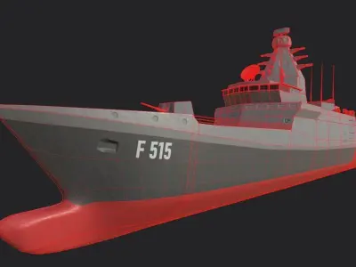 F 515 FRIGATE TURKISH NAVAL SHIP  3D model