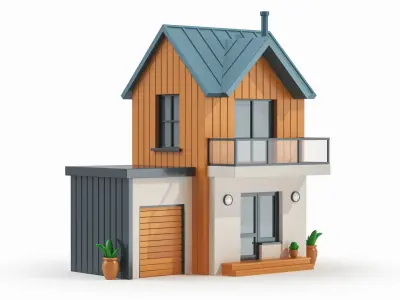 Cartoonish House Low Poly 3D Model 01(1) 3D model