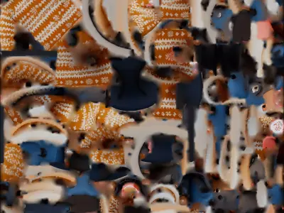 Cartoon Rhino Sweater 3D Model Cozy Winter Character Low-poly 3D model