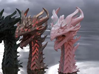 Dragon Viking head 3D 3D model