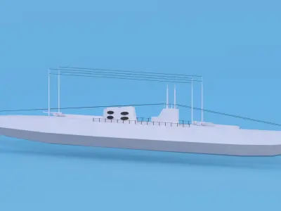U-boat German Military WW2 Low-poly 3D model