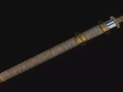 Viking Sword with sheats Low-poly 3D model