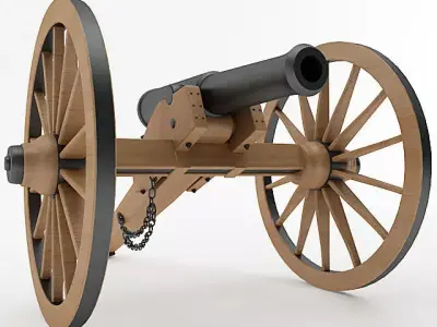 Napoleon Model 1841 6 pounder Field Gun 3D model