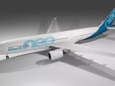 Airbus a330-900neo airbus house livery with cockpit Low-poly 3D model