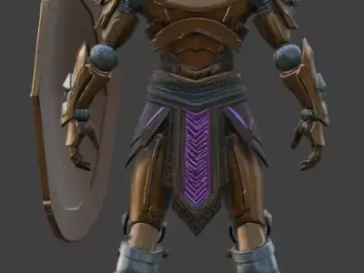 Cyberpunk Guardian 3D Statue 3D model