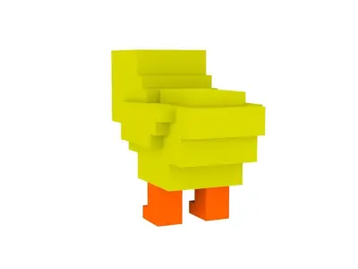 CHICK VOXEL ANIMAL Free low-poly 3D model