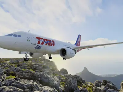 Airplane Airbus  A319 TAM  Low-poly 3D model