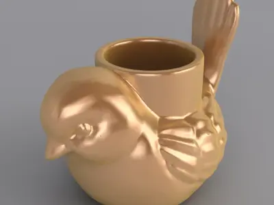 Little Bird Candle Holder Free 3D print model