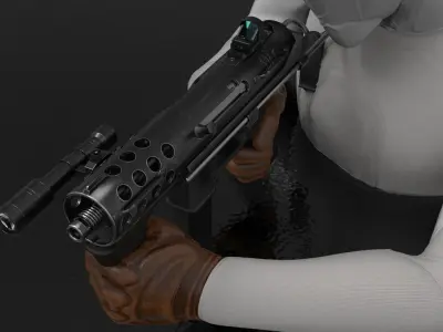 Tec9 Semiauto Pistol Fps - Tps Low-poly 3D model