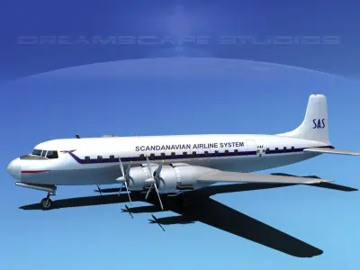 Douglas DC-7C Scandinavian 3D model