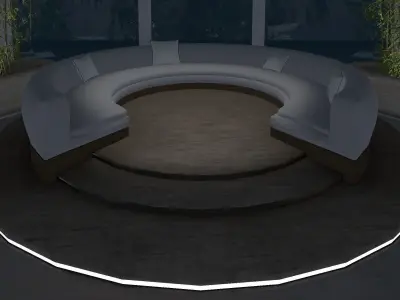 Circular Sofa Free low-poly 3D model