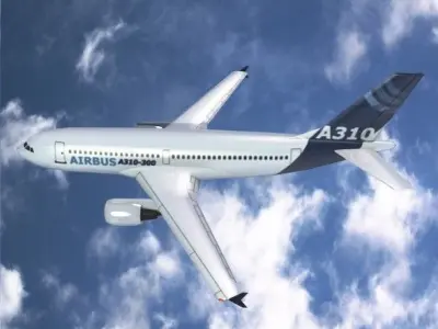 Airbus A310-300 lowpoly commercial airplane  Low-poly 3D model