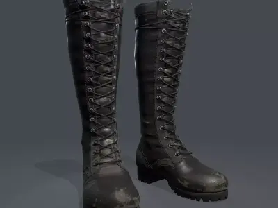 Leather Boots  Low-poly 3D model