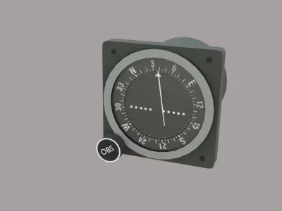 VOR Receiver with OBS and CDI Low-poly 3D model