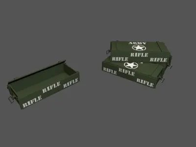 Army Military box Free low-poly 3D model