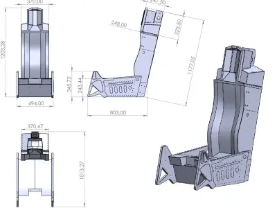 F16 Seat Actual Dimensions 3D print model