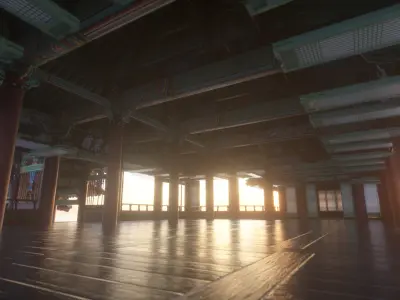 Korea Gwanghallu Pavilion - Joseon Hanok 3D model Low-poly 3D model