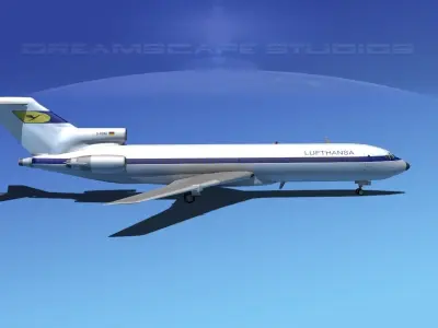 Boeing 727-200 Lufthansa 1 3D model