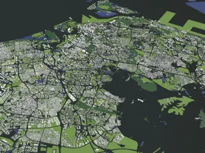 Singapore - city and mass buildings 3D model