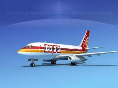Boeing 737-100 Copa Panama 3D model