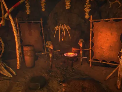 Shaman lair Low-poly 3D model