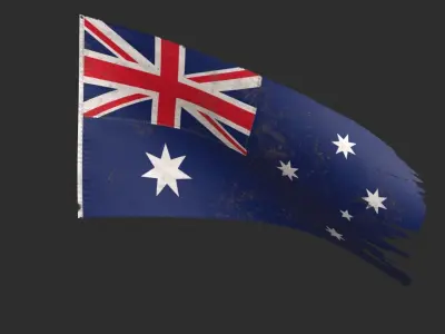 Australia Flag Low-poly 3D model