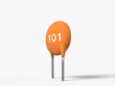 Ceramic Disc Capacitor with 2K PBR textures 3D model