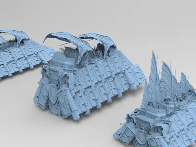 Desert Sail Barge 3 models  3D model