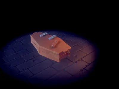 Stylized Coffin Low-poly 3D model