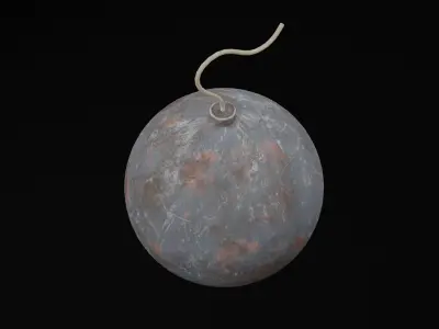 Rounded Black Bomb Low-poly 3D model