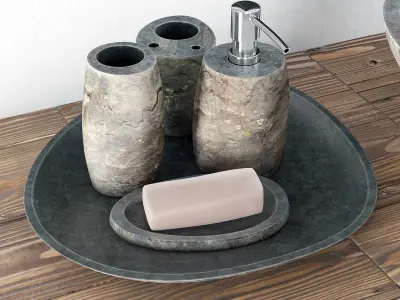 Washbasin stone gray n9 3D model