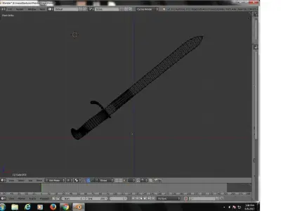 German Saw-Back Butcher Machete Bayonet 1915 WW1 Low-poly 3D model