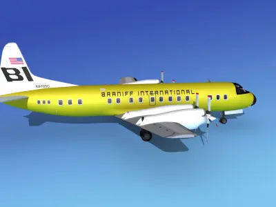 Lockheed L-188 Electra HP Braniff Intl 1 3D model