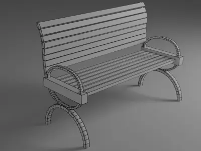 simple bench Low-poly 3D model